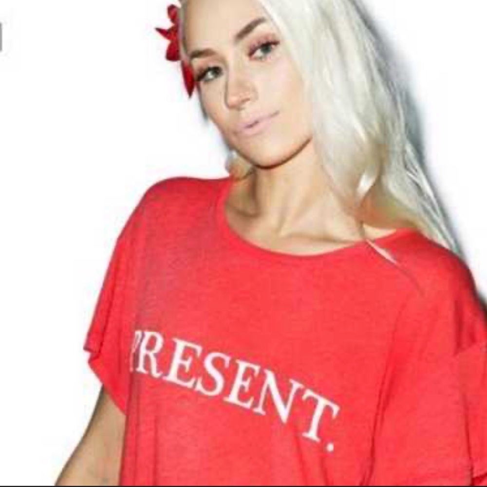 Wildfox "Present" graphic t-shir